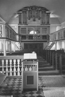 S2 Witt Nr. 1315, Almstedt, Moritz-Kirche, Innenraum nach Westen, September 1959, 1959