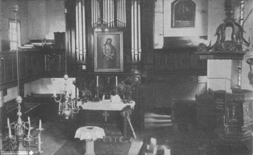 S2 Nr. 3630, Arenshorst, Johannis-Kirche, Altarraum, um 1948, um 1948