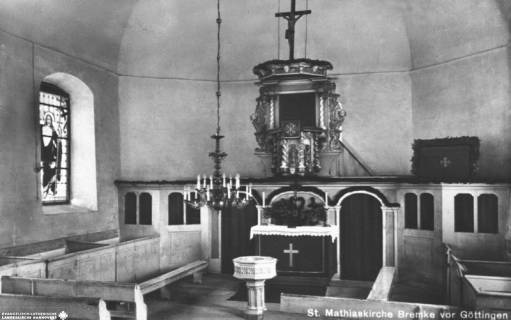 S2 A 48 Nr. 16, Bremke (KK Göttingen), Matthias-Kirche, Altarraum, um 1953, um 1953