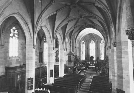 S2 Nr. 19075, Duderstadt, St. Servatius-Kirche, Innenraum nach Osten, um 1960, um 1960